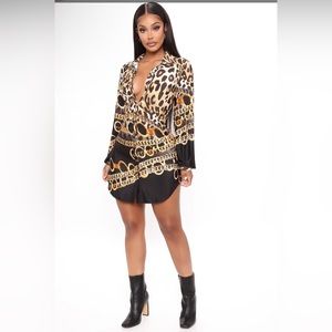 Fashion Nova Leopard Shirt Dress